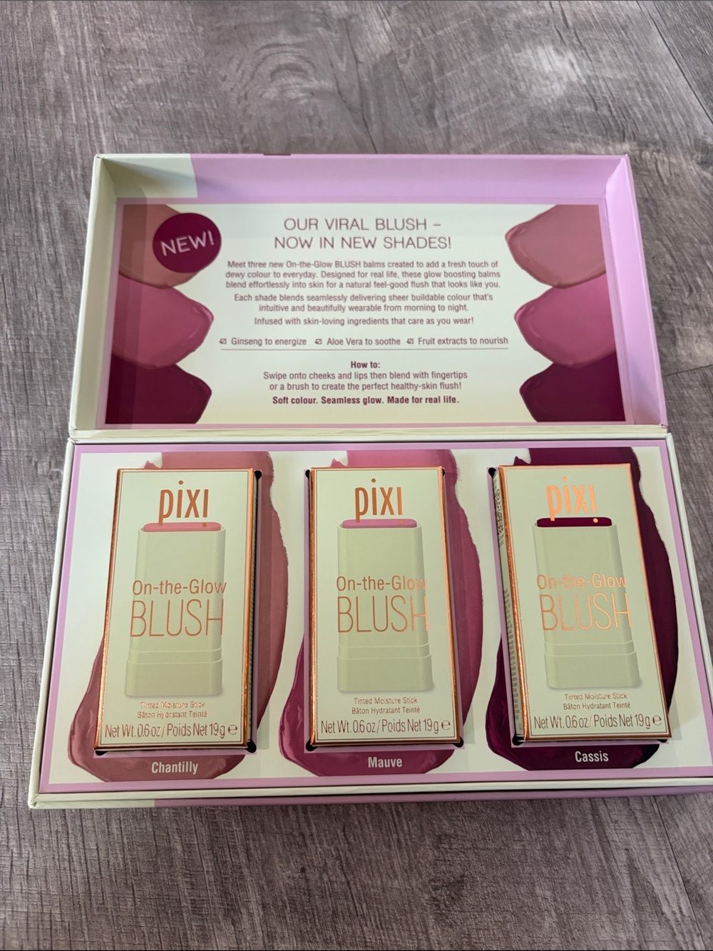 NEW Pixi On-the-Glow Blush Trio -Chantilly, Mauve & Cassis